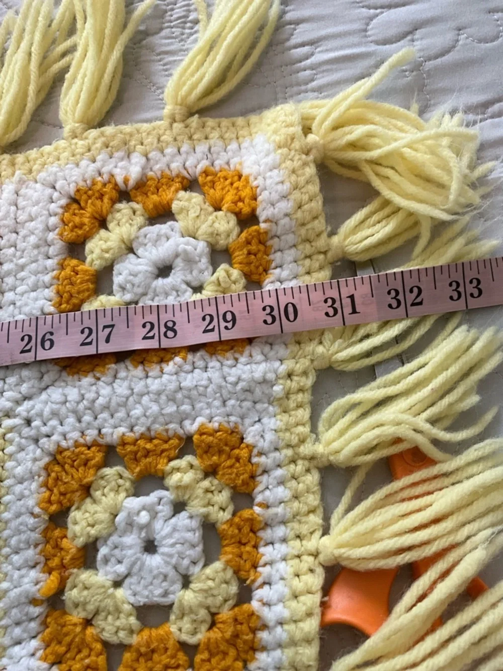 Afghan Granny Square Yellow and Gold 42x31 approximately